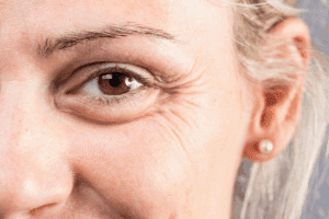 Close up of a senior woman's healthy eye