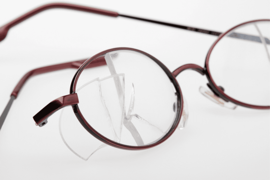 Pair of broken glasses