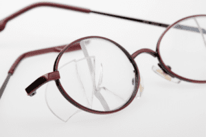 Pair of broken glasses