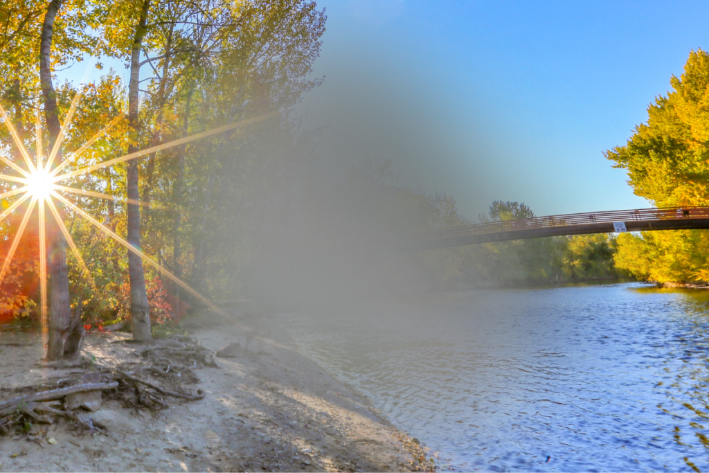 Vision blur with a Boise landscape in the background