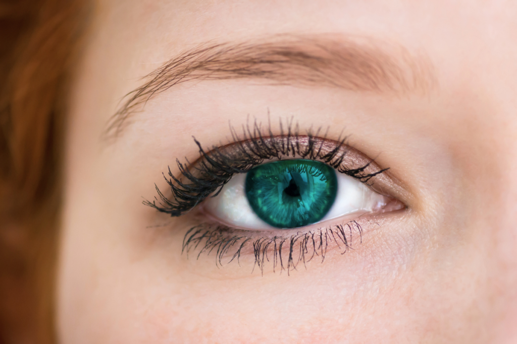 Bright green eye closeup