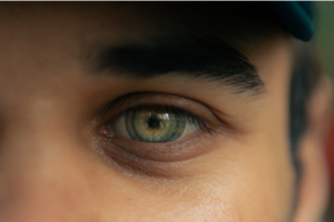 Close up of dancing eye